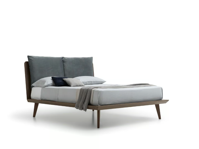 TALAK - Wooden double bed with cushions _ Santalucia Mobili